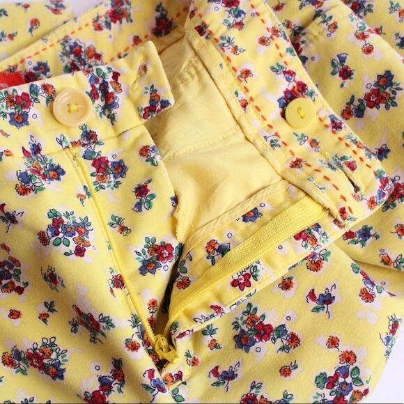 ANTHROPOLOGIE CARTONNIER Floral Cropped Pants in Yellow Size 10 - Picture 5 of 9